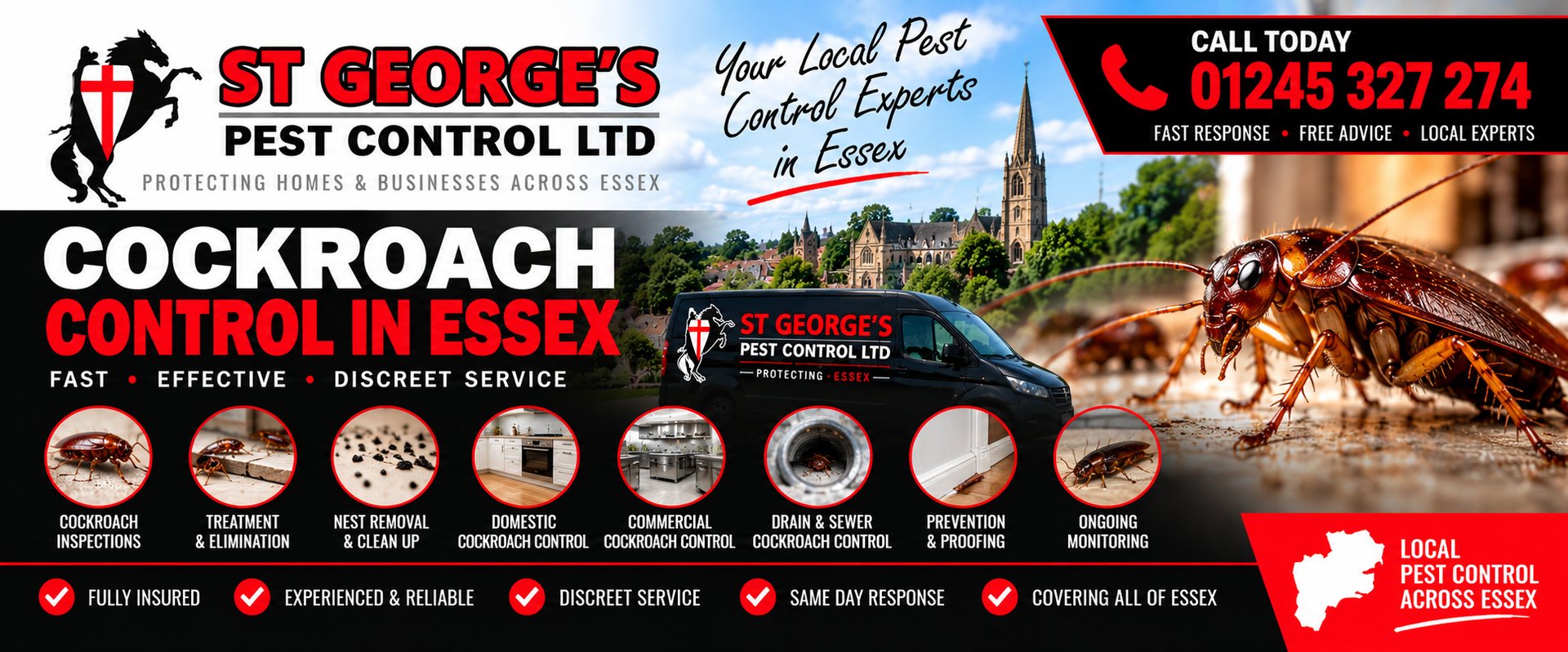 Cockroach Warning Signs in Cafes and Takeaways - St Georges Pest Control Ltd, Essex